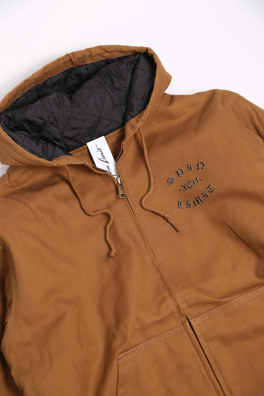 Spin Limit Fraktur Logo Work Jacket - Duck Brown