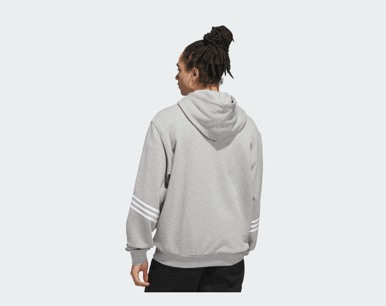 Adidas Classic Hoodie - Medium Grey White - Spin Limit Boardshop