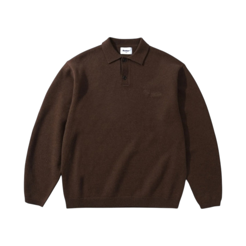 Butter Goods Jive Knit Polo - Brown - Spin Limit Boardshop