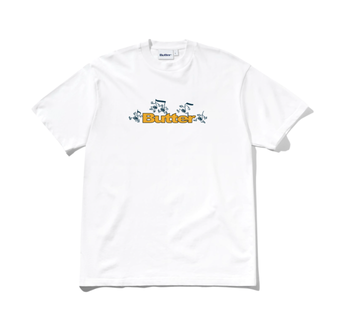 Butter Goods Tempo Logo Tee - White - Spin Limit Boardshop