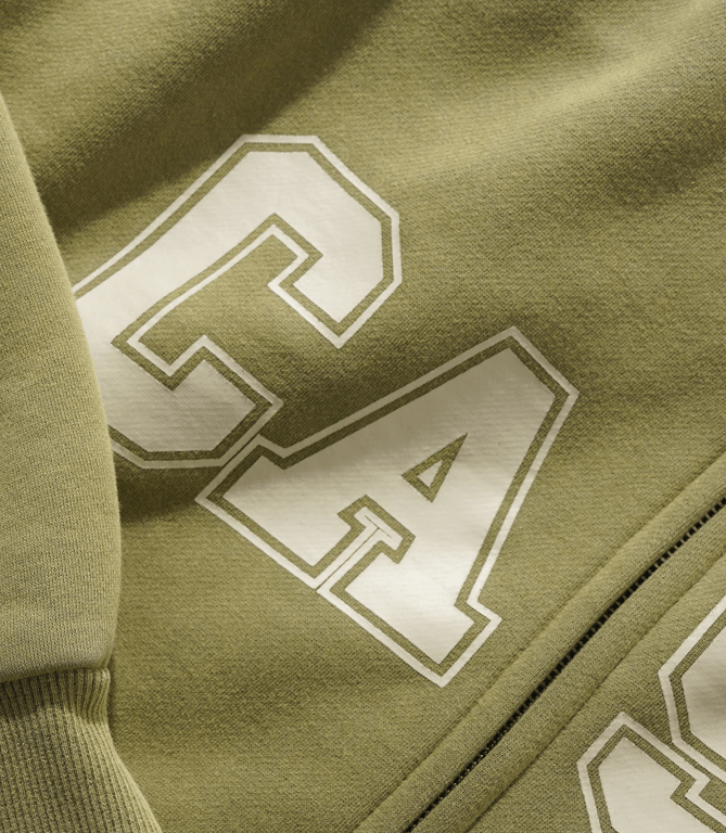 Cash Only Campus Zip Thru Hood - Washed Olive - Spin Limit Boardshop