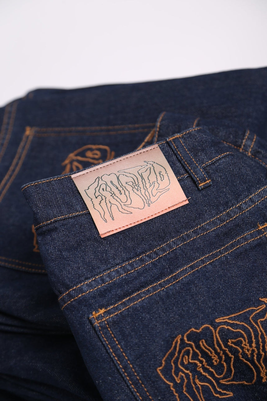 Frosted Classic Wavy Jeans Pants - Selvedge Blue - Spin Limit Boardshop