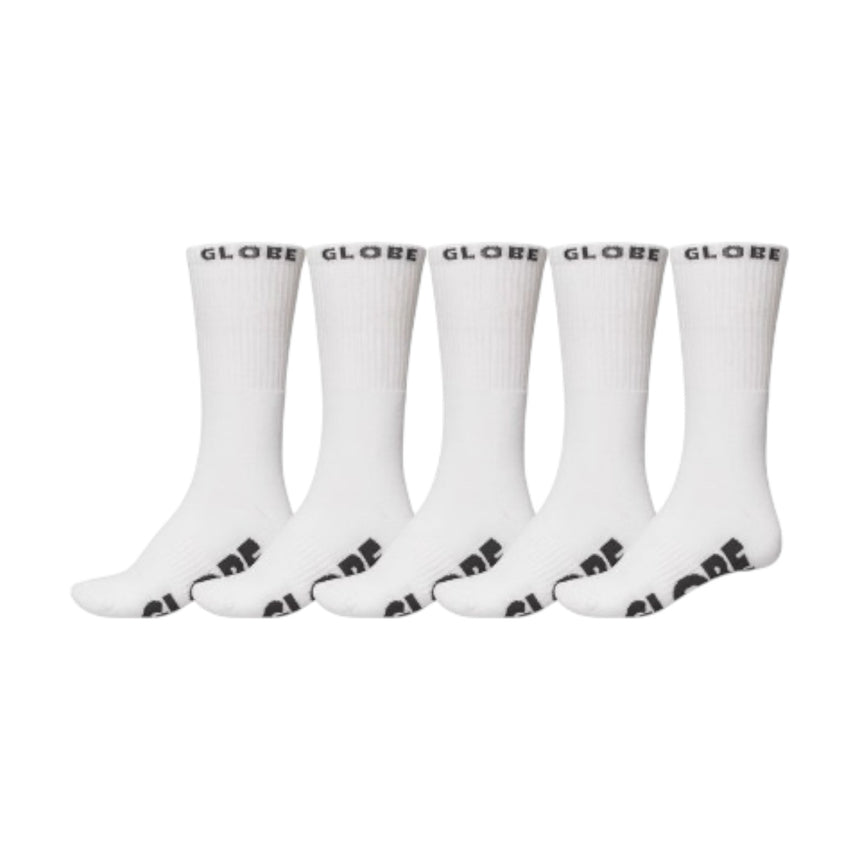 Globe Whiteout Crew Sock 5 Pack - Spin Limit Boardshop