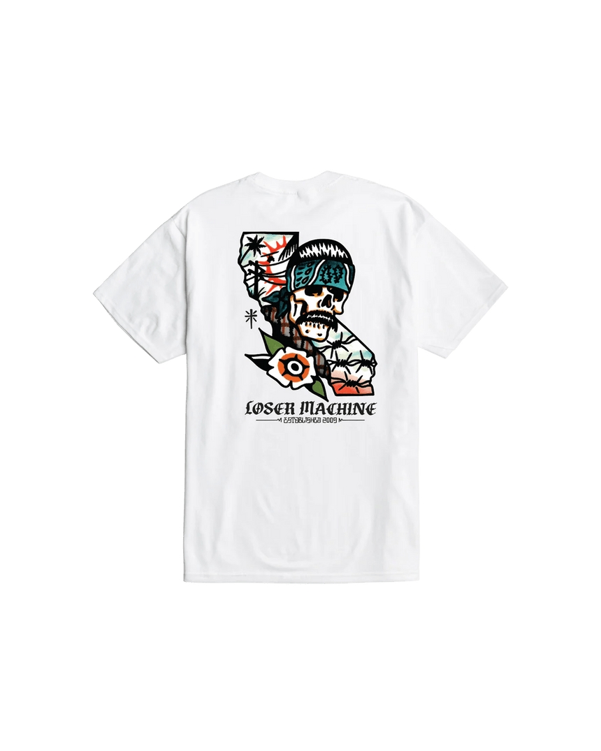 Loser Machine Califas Locos Tee - White - Spin Limit Boardshop