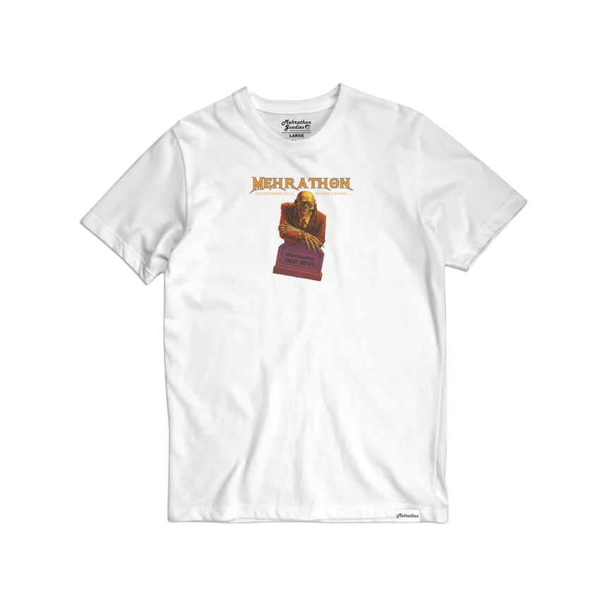 Mehrathon Skating Is Dead Tee - White - Spin Limit Boardshop