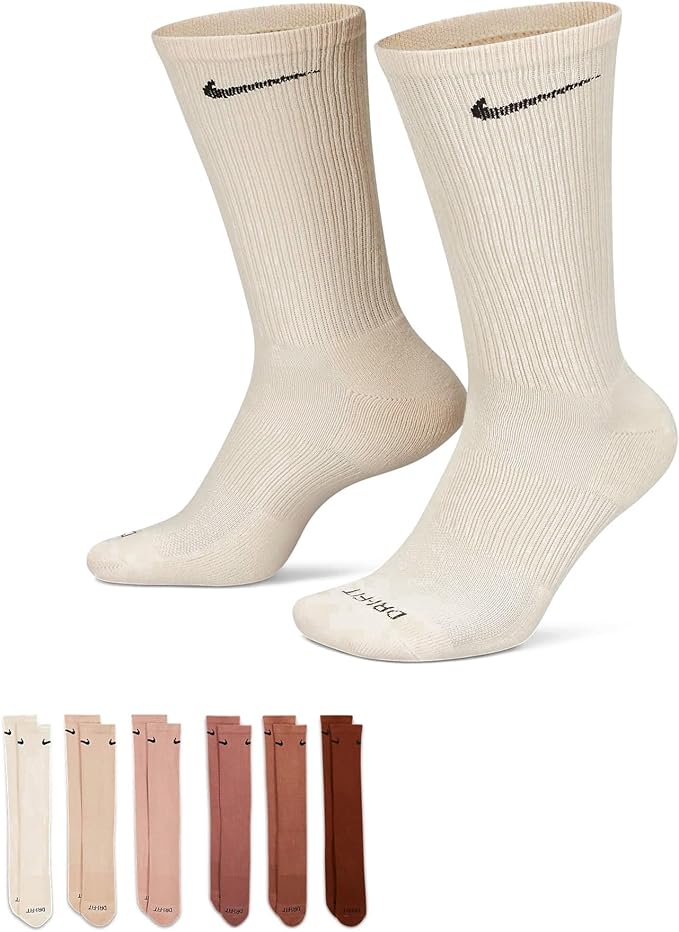 Nike Sb Everyday Lightweight 6 Pack Socks - Brown/Pink/Tan - Spin Limit Boardshop