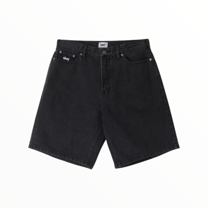 Obey Bigwig Baggy Denim Short - Faded Black - Spin Limit Boardshop