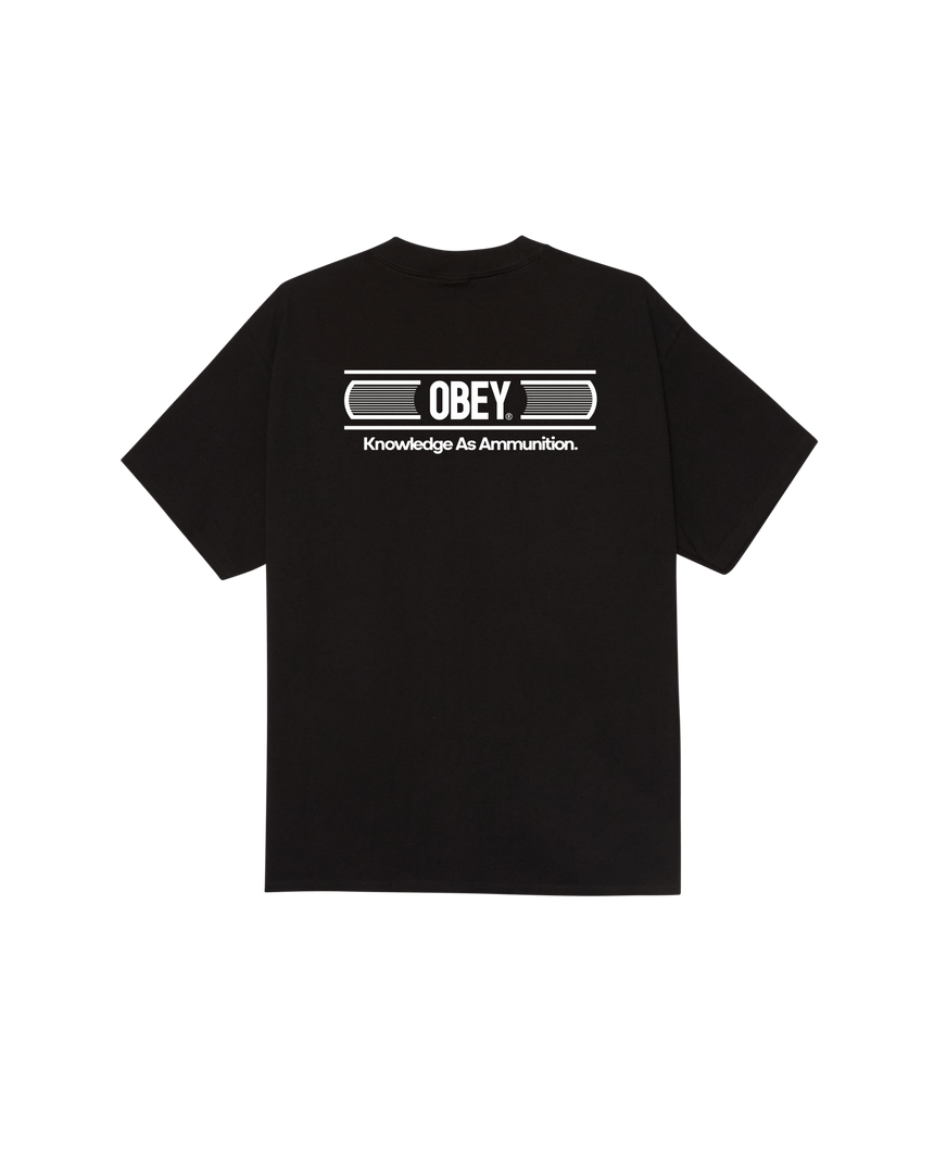 Obey Knowledge As Ammunition Tee - Black - Spin Limit Boardshop
