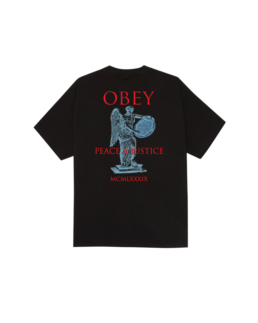 Obey Peace & Justice Statue Tee - Black - Spin Limit Boardshop