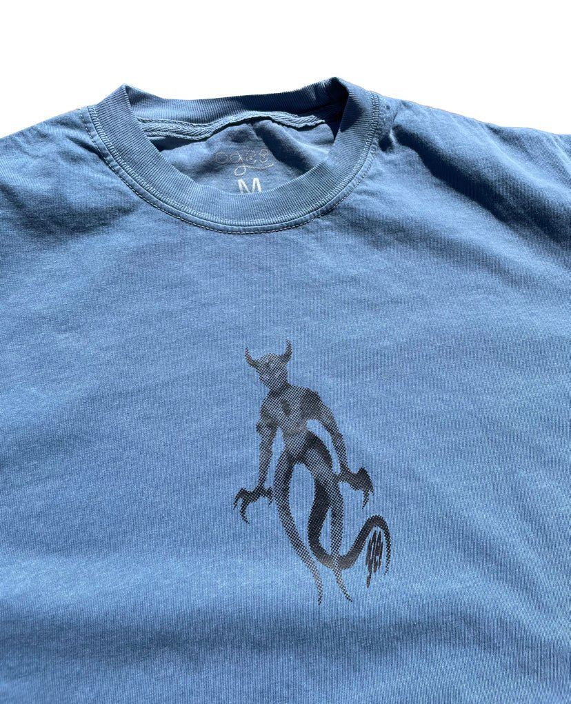 Ogee Demon Tee - Blue Wash - Spin Limit Boardshop