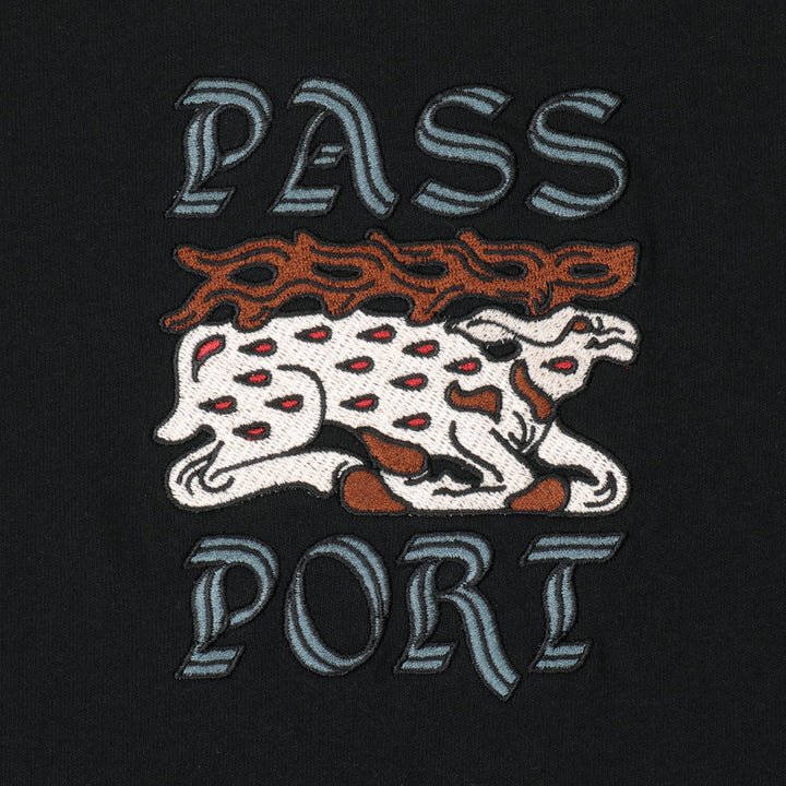 Pass Port Antler Tee - Black - Spin Limit Boardshop