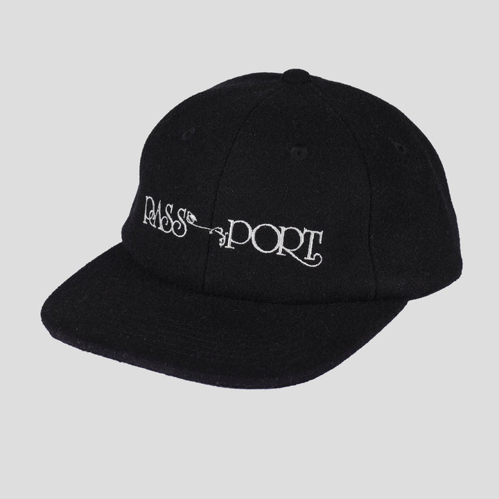 Pass Port Stem Logo Woollen Casual Cap - Black - Spin Limit Boardshop