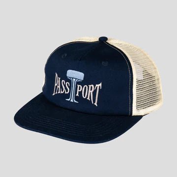 Pass Port Towers Of Water Workers Trucker Cap - Navy - Spin Limit Boardshop