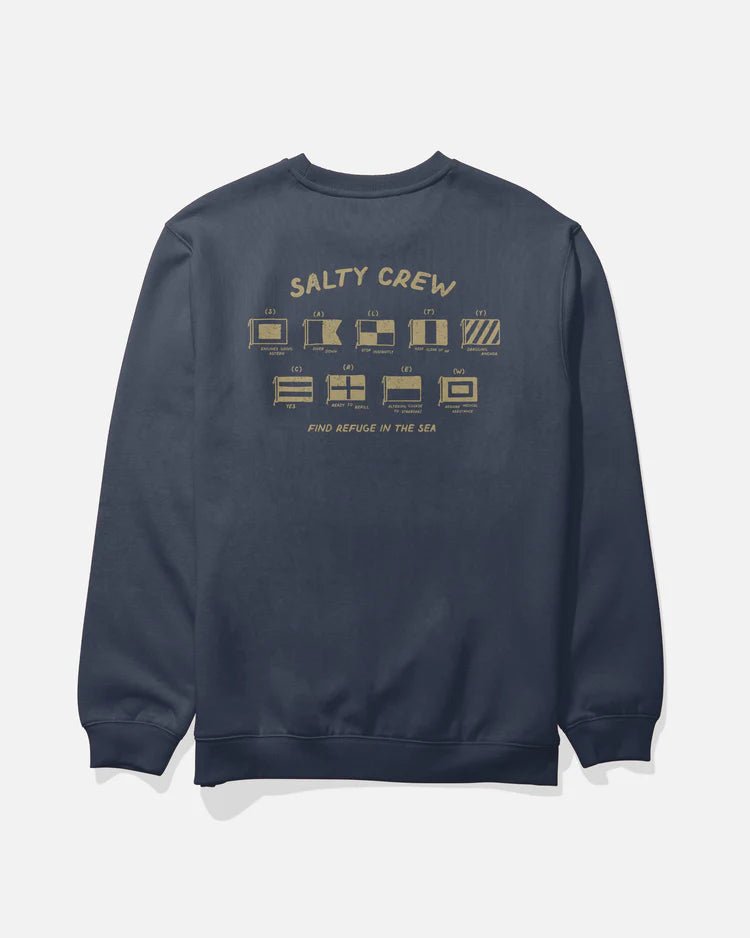 Salty Crew Call Sign Fleece Crew - Navy - Spin Limit Boardshop