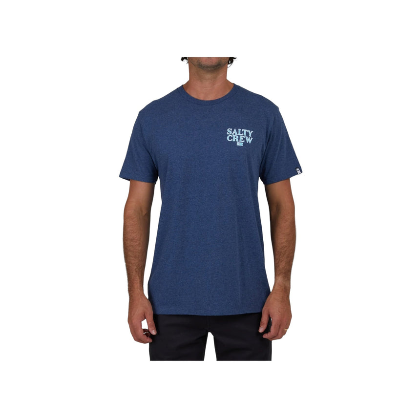 Salty Crew Fish On Classic Tee - Navy Heather - Spin Limit Boardshop