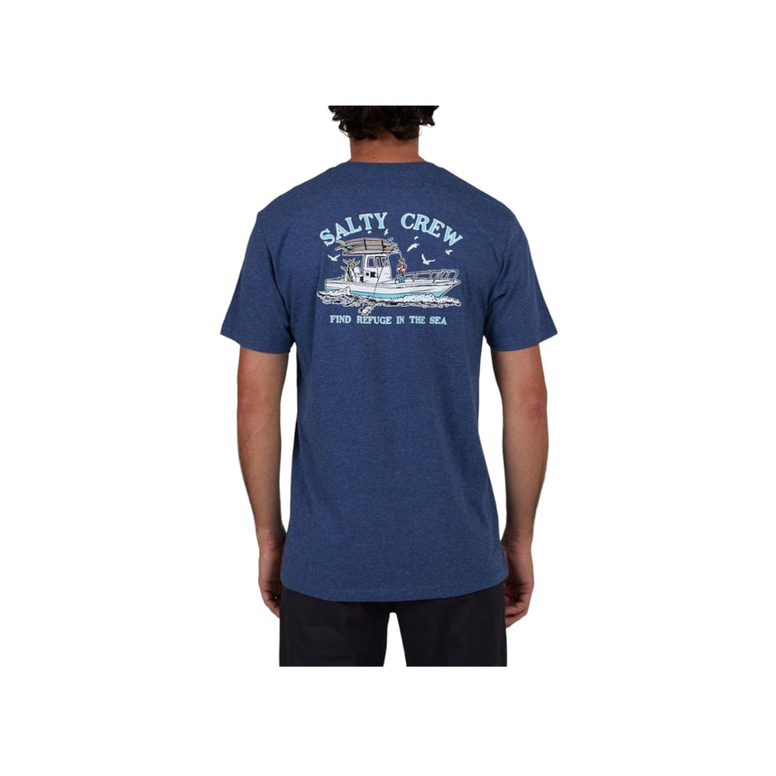 Salty Crew Fish On Classic Tee - Navy Heather - Spin Limit Boardshop
