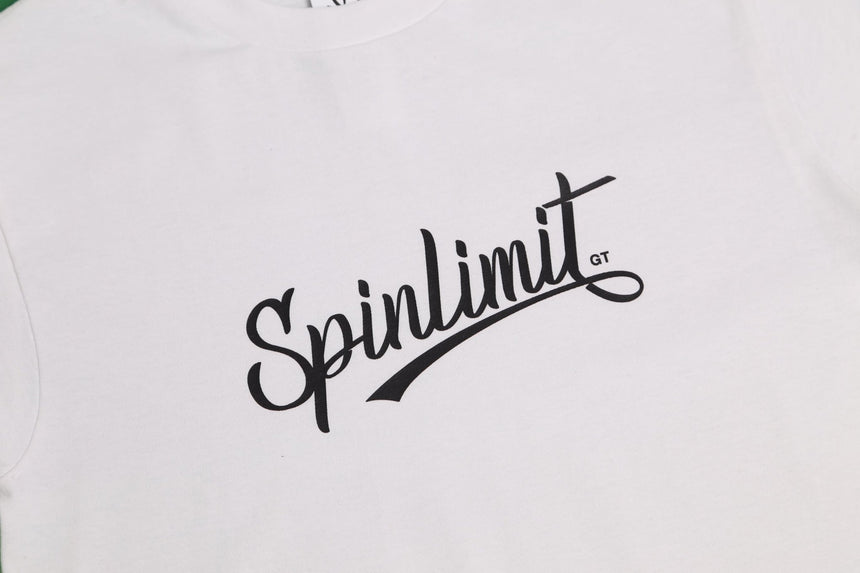 Spin Limit Baseball Logo Tee - White - Spin Limit Boardshop