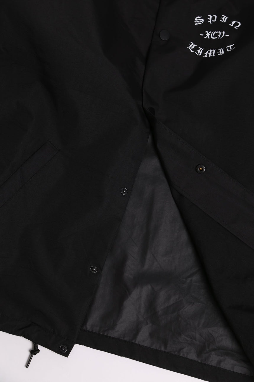 Spin Limit Fraktur Logo Rain Jacket - Noir - Spin Limit Boardshop