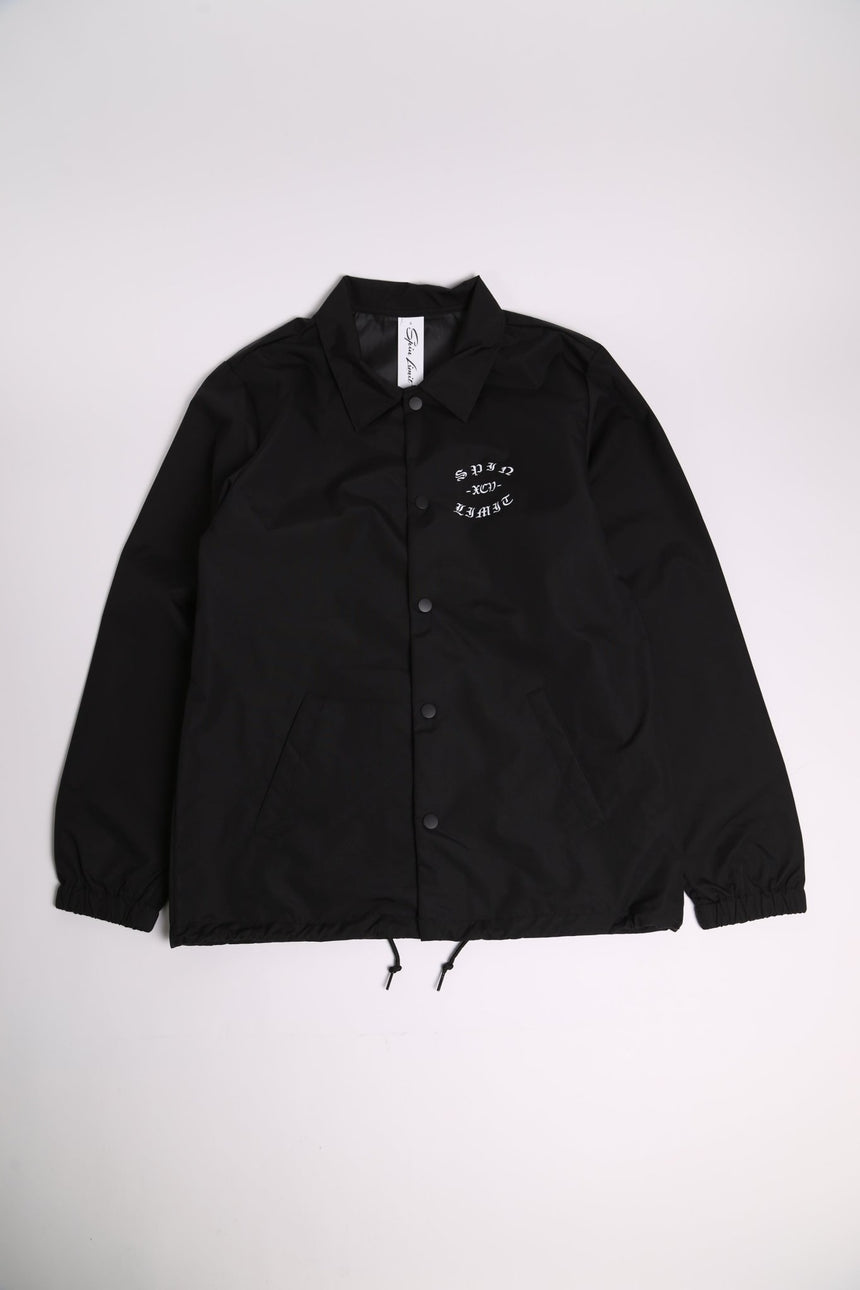 Spin Limit Fraktur Logo Rain Jacket - Noir - Spin Limit Boardshop