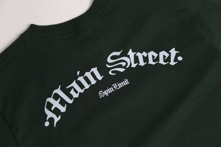 Spin Limit Main Street Tee - Green - Spin Limit Boardshop