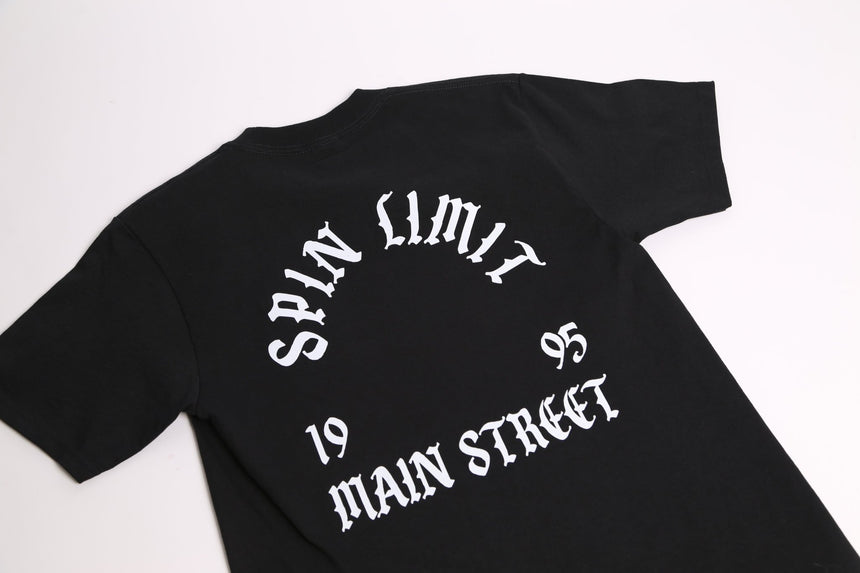 Spin Limit Mainstreet Tee - Black - Spin Limit Boardshop