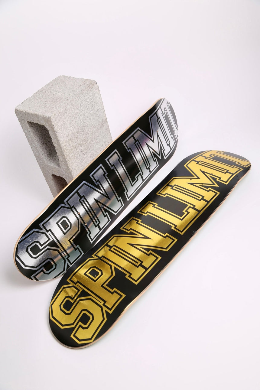 Spin Limit Varsity Board - Chrome Or Gold Foil - Spin Limit Boardshop