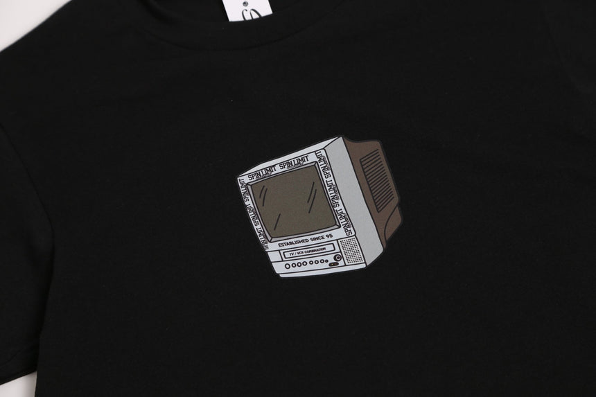 Spin Limit VHS Cartoon Logo Tee - Black - Spin Limit Boardshop