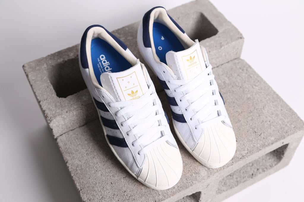 Adidas POP Trading Co Superstar ADV - White Navy – Spin