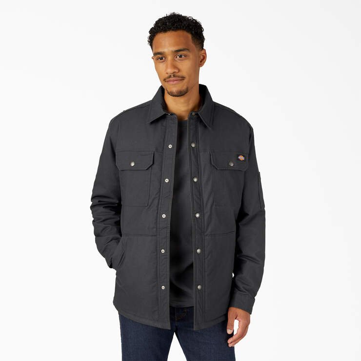 Dickies Fleece-Lined Duck Shirt Jacket - Black - Spin Limit Boardshop