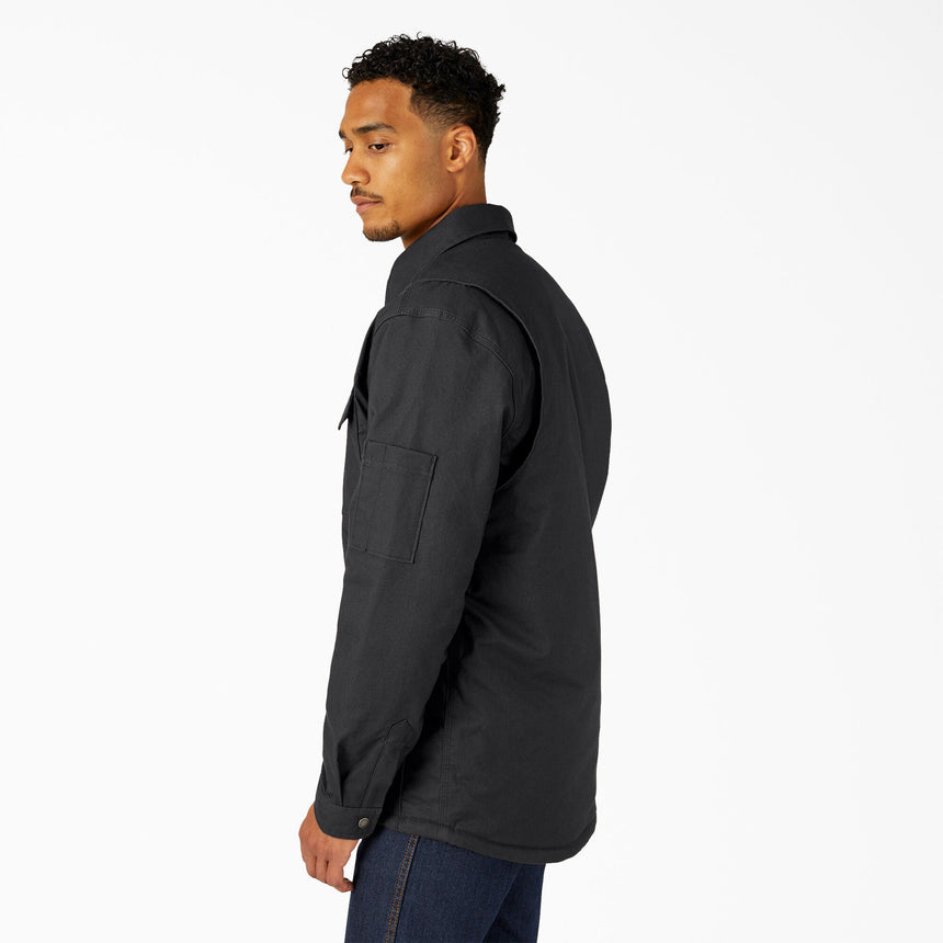 Dickies Fleece-Lined Duck Shirt Jacket - Black - Spin Limit Boardshop