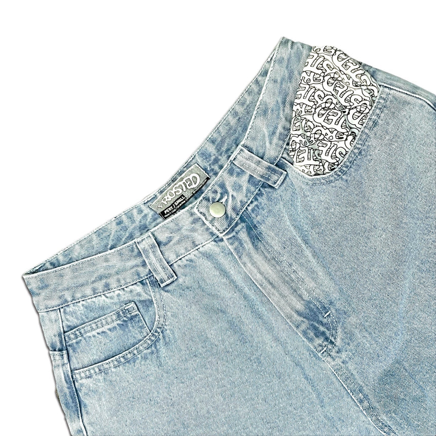 Frosted Wavy Jeans Pants - Light Blue - Spin Limit Boardshop