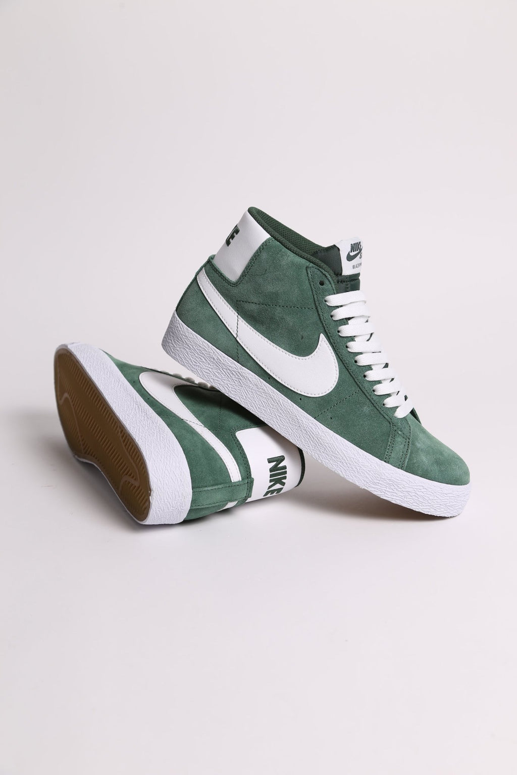 Nike Sb Blazer Mid Green Suedes Spin Limit Boardshop