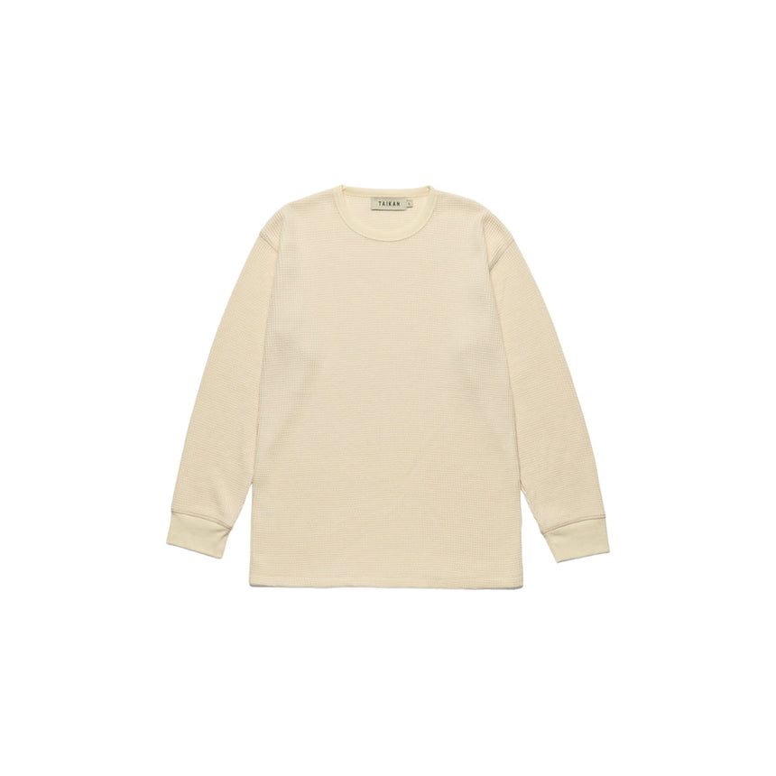 Taikan Waffle Knit Longsleeve - Cream - Spin Limit Boardshop