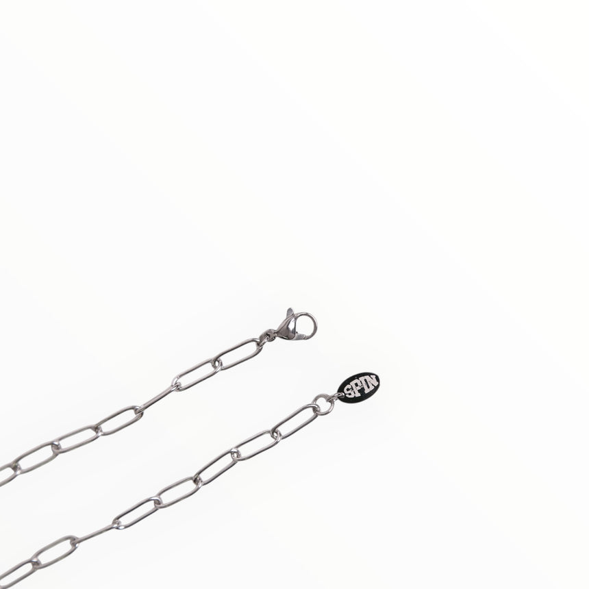 Spin Limit Paper Clip Chain - Silver