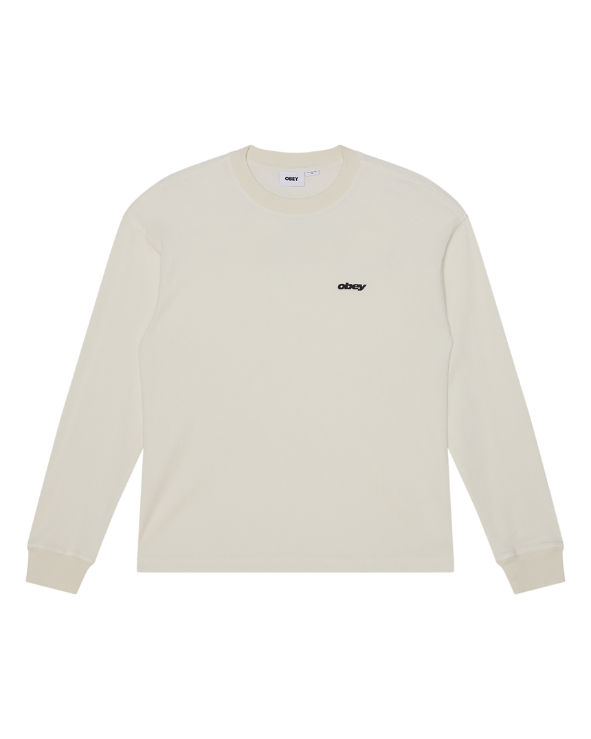 Obey League Thermal Knit Longsleeve - Dusty Chalk