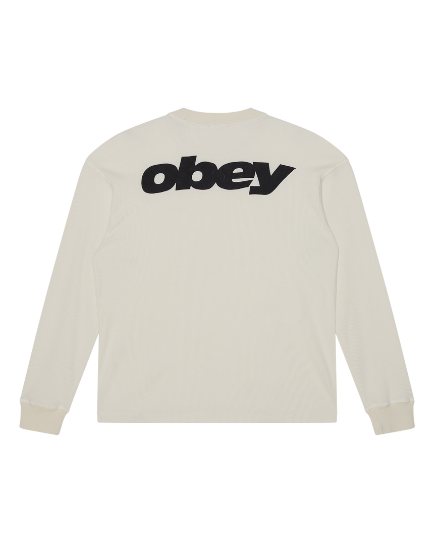 Obey League Thermal Knit Longsleeve - Dusty Chalk