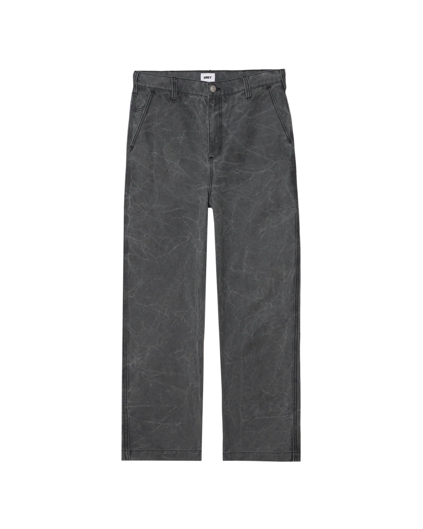 Obey Commons Wrinkle Pant  - Black Wrinkle Wash