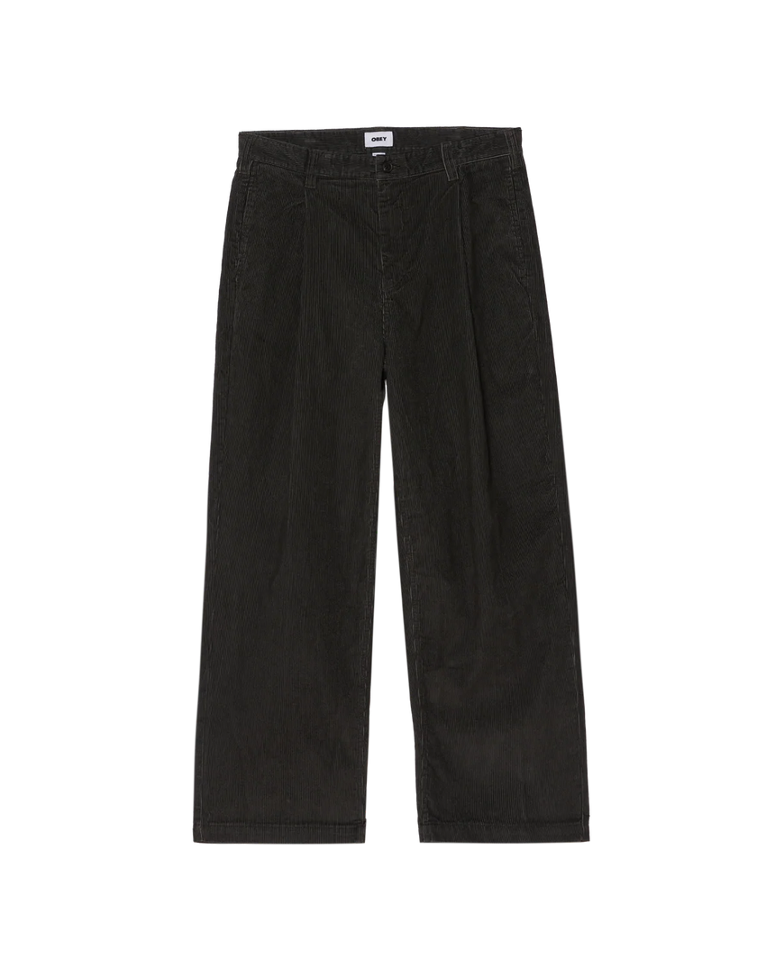 Obey Dean Faded Wash Cord Pant  - Black Faded Wash