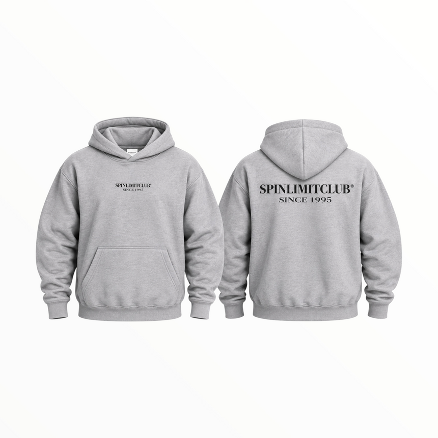 Spin Limit Club Heavyweight Hoodie - Heather Grey Black