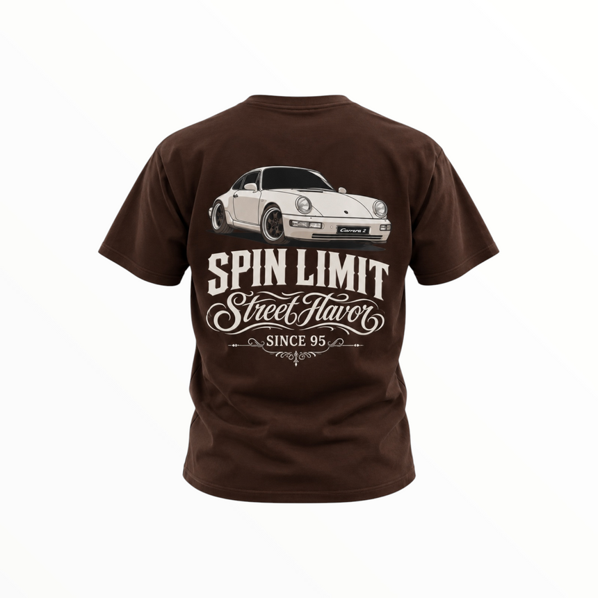 Spin Limit Carrera 2 Logo Heavyweight Tee - Brown