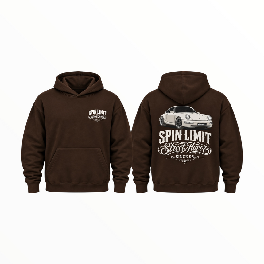 Spin Limit Carrera 2 Heavyweight Hoodie - Brown