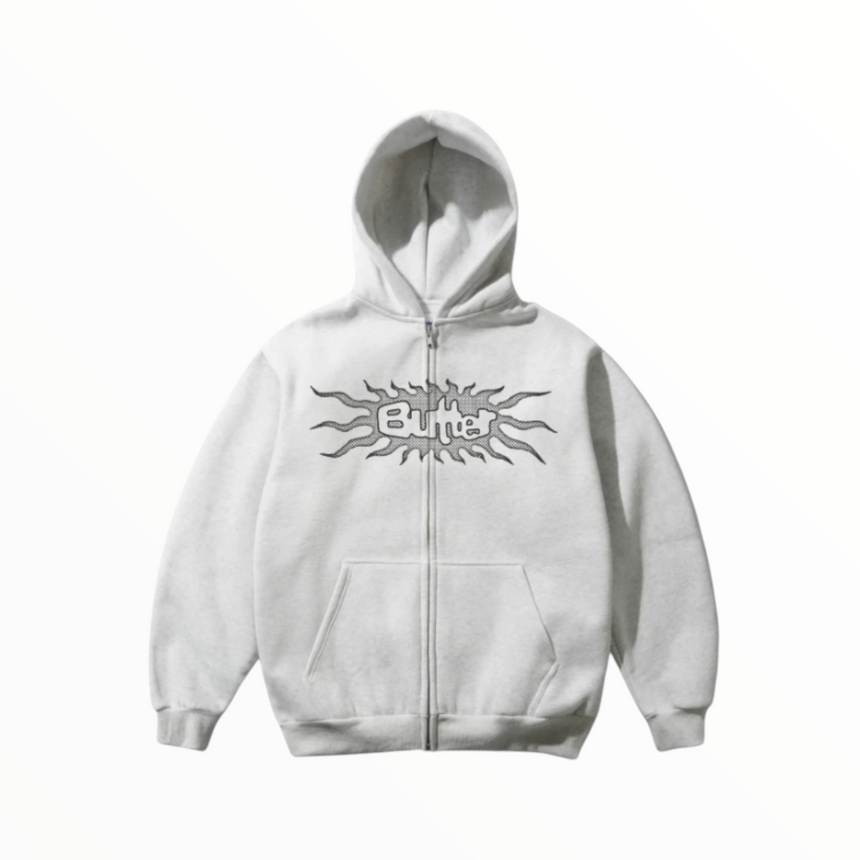 Butter Goods Solar Zip-Thru Hoodie - Ash