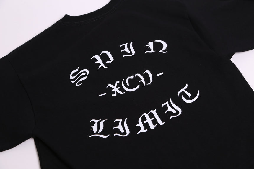 Spin Limit Fraktur Premium Heavyweight Tee - Black