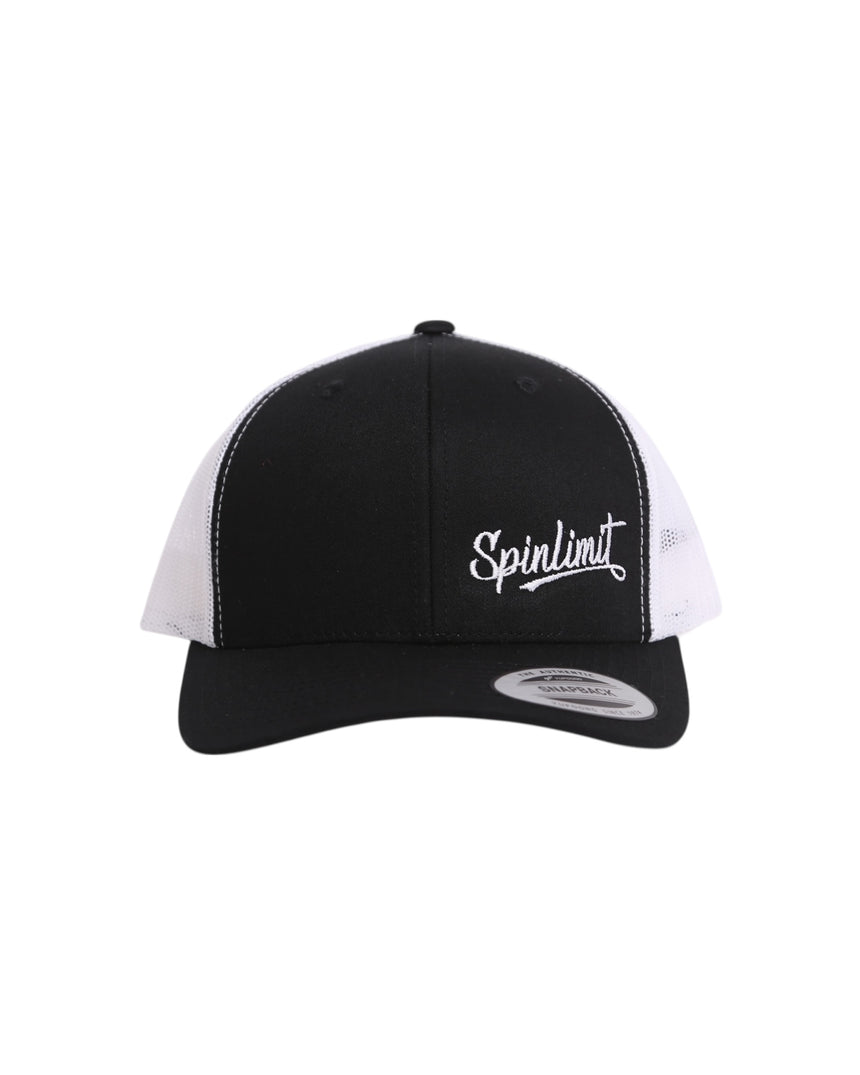 Spin Limit Baseball Logo Retro Hat - Black White