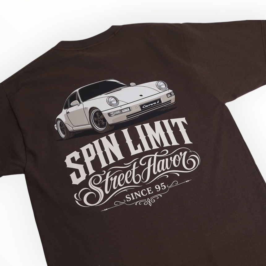 Spin Limit Carrera 2 Logo Heavyweight Tee - Brown