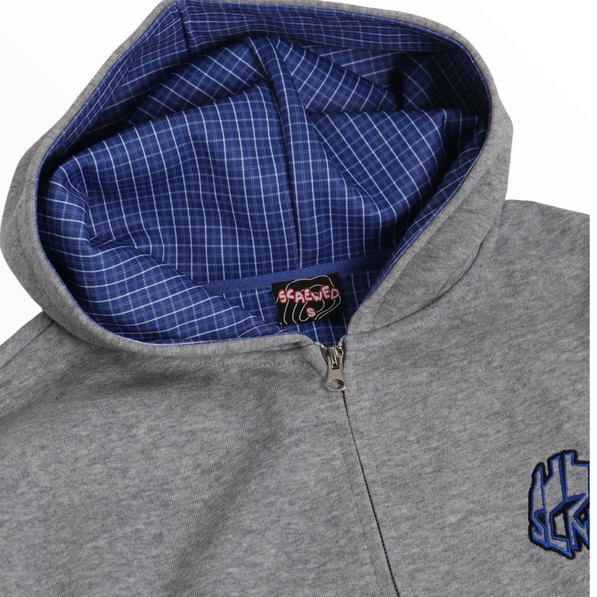 Screwed Zip Up Classic Hoodie - Gris