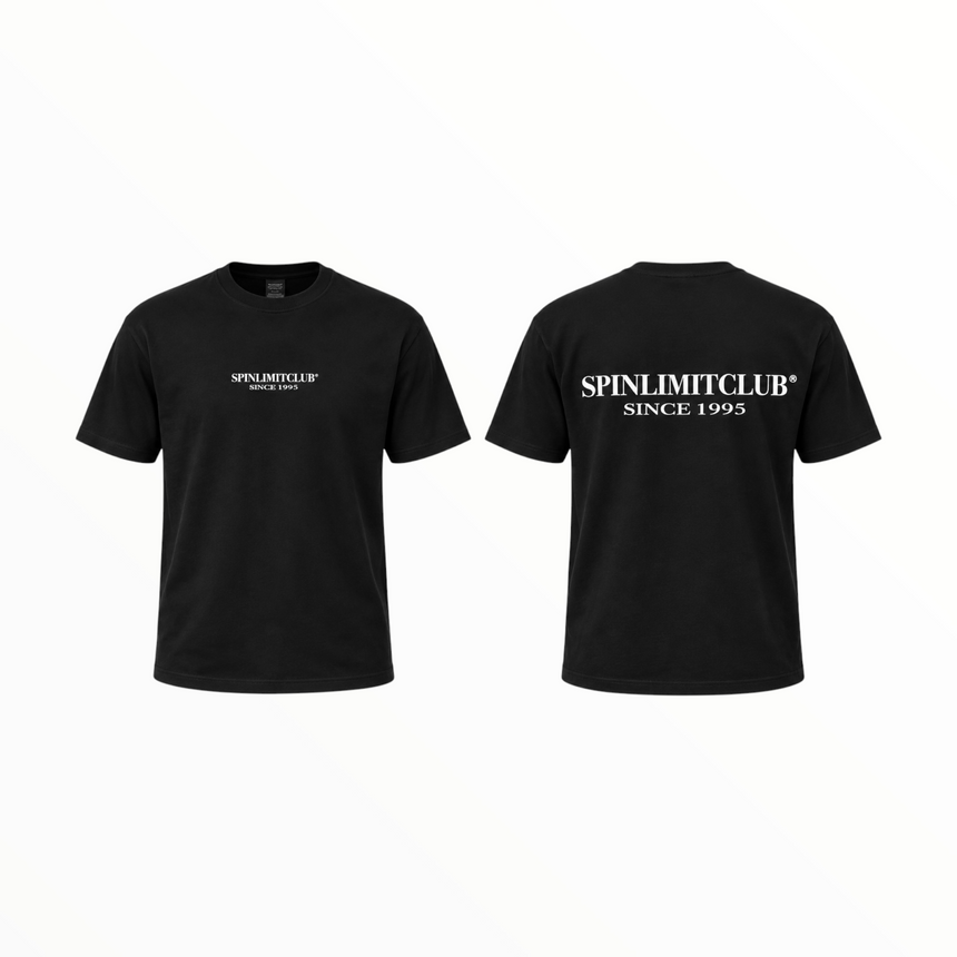 Spin Limit Club Premium Heavyweight Tee - Black White
