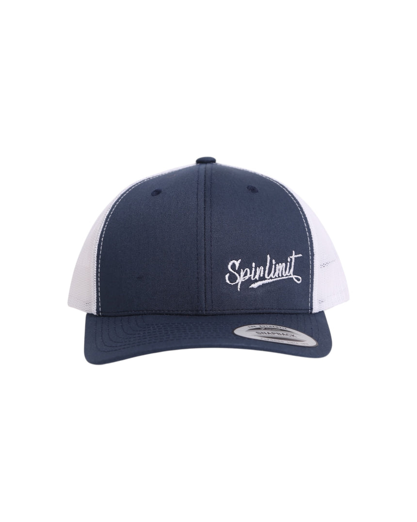 Spin Limit Baseball Logo Retro Hat - Navy White