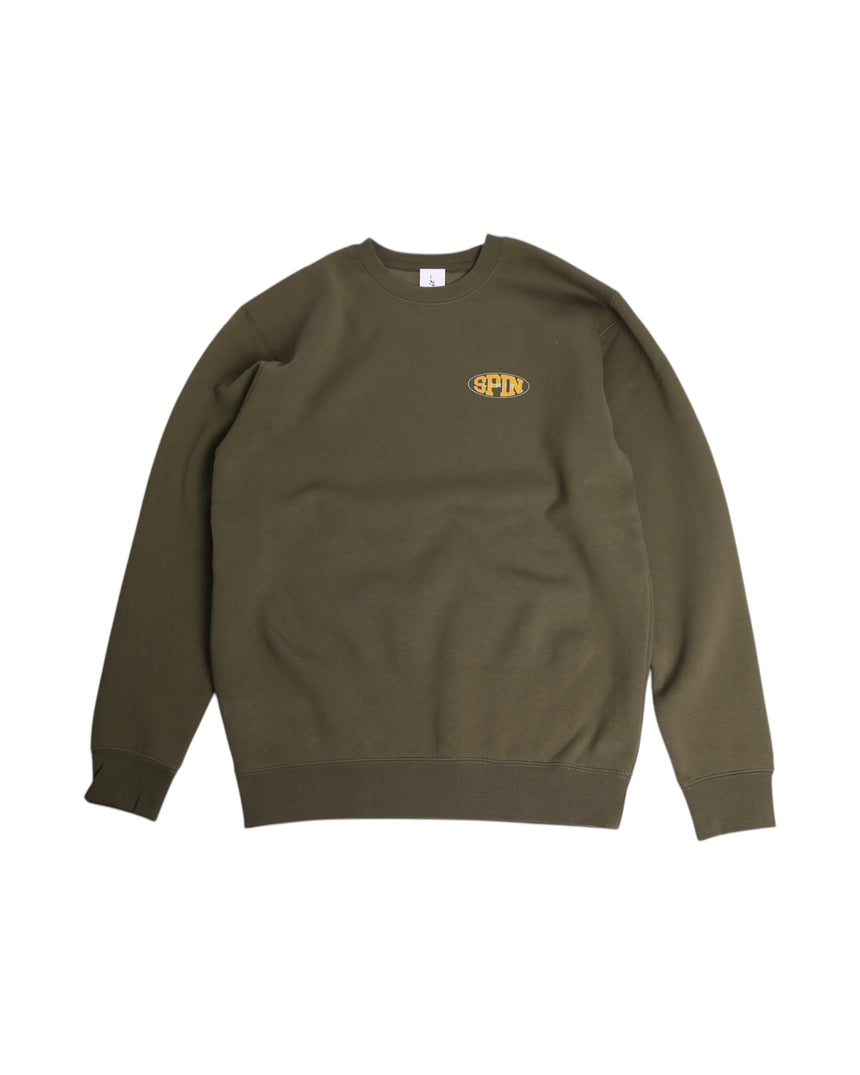 Spin Limit Oval Crewneck- Olive