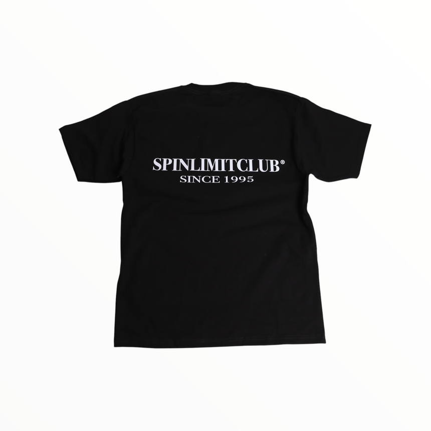 Spin Limit Club Premium Heavyweight Tee - Black White